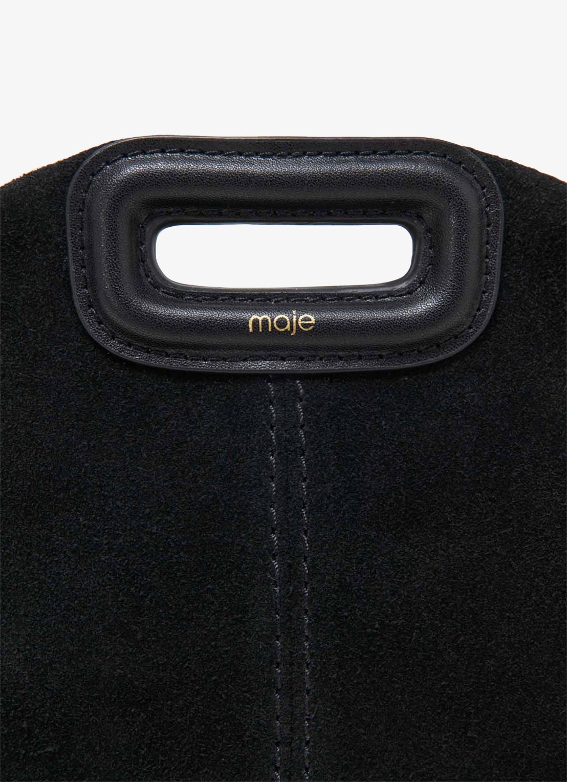 Maje Schoudertas van leer - detail jeans