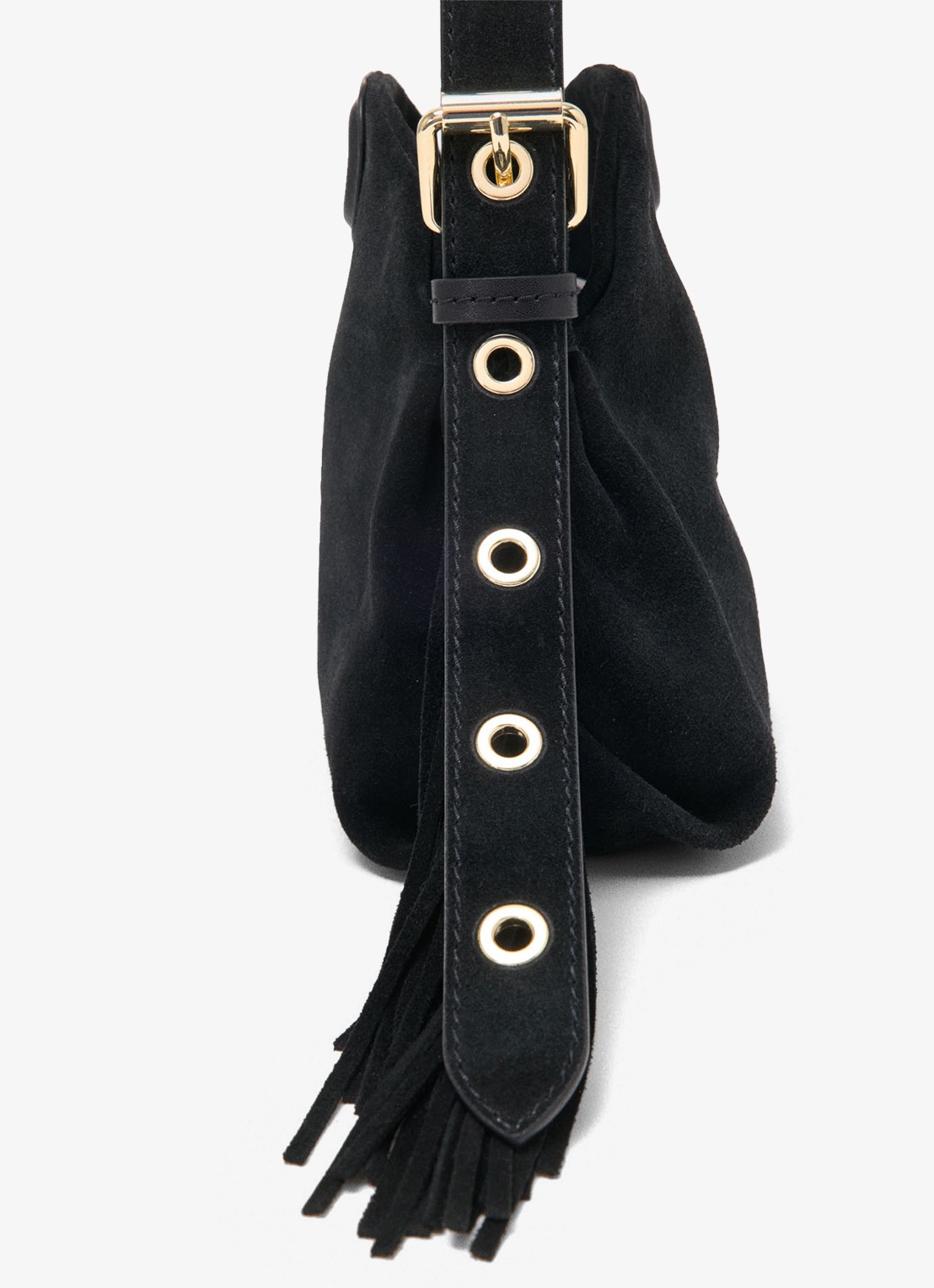Maje Schoudertas van leer - detail 2 jeans