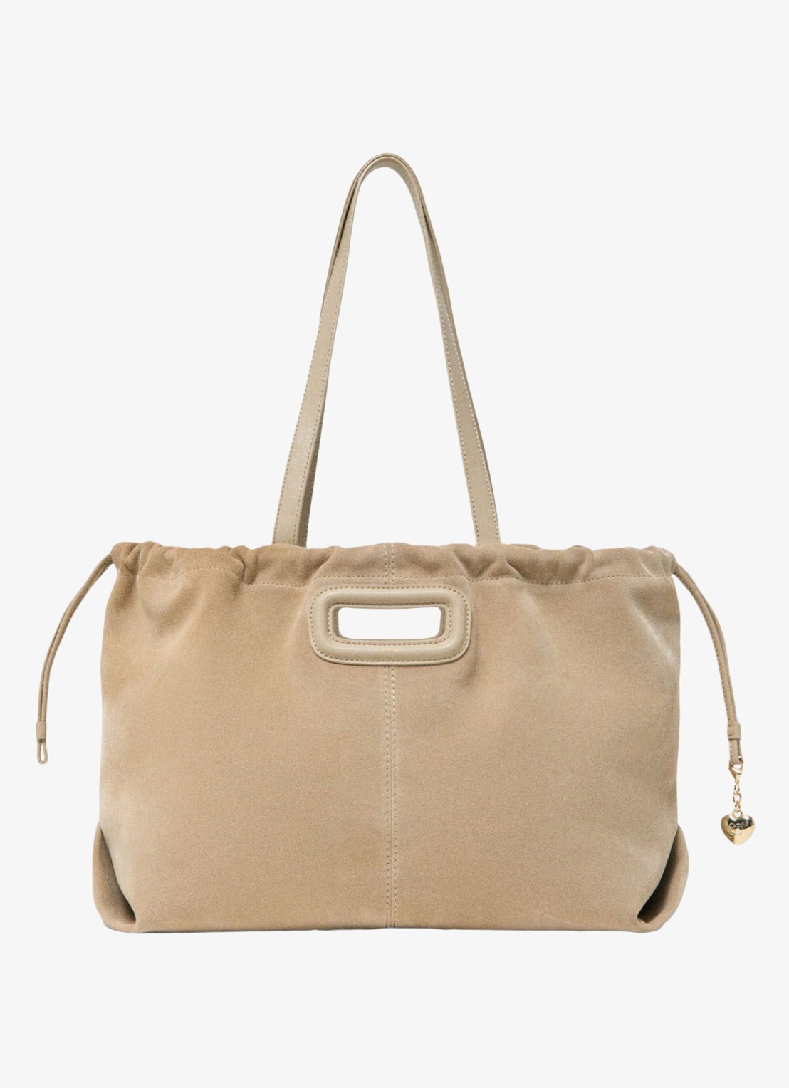 Maje Schoudertas van suède - voorkant 6 beige