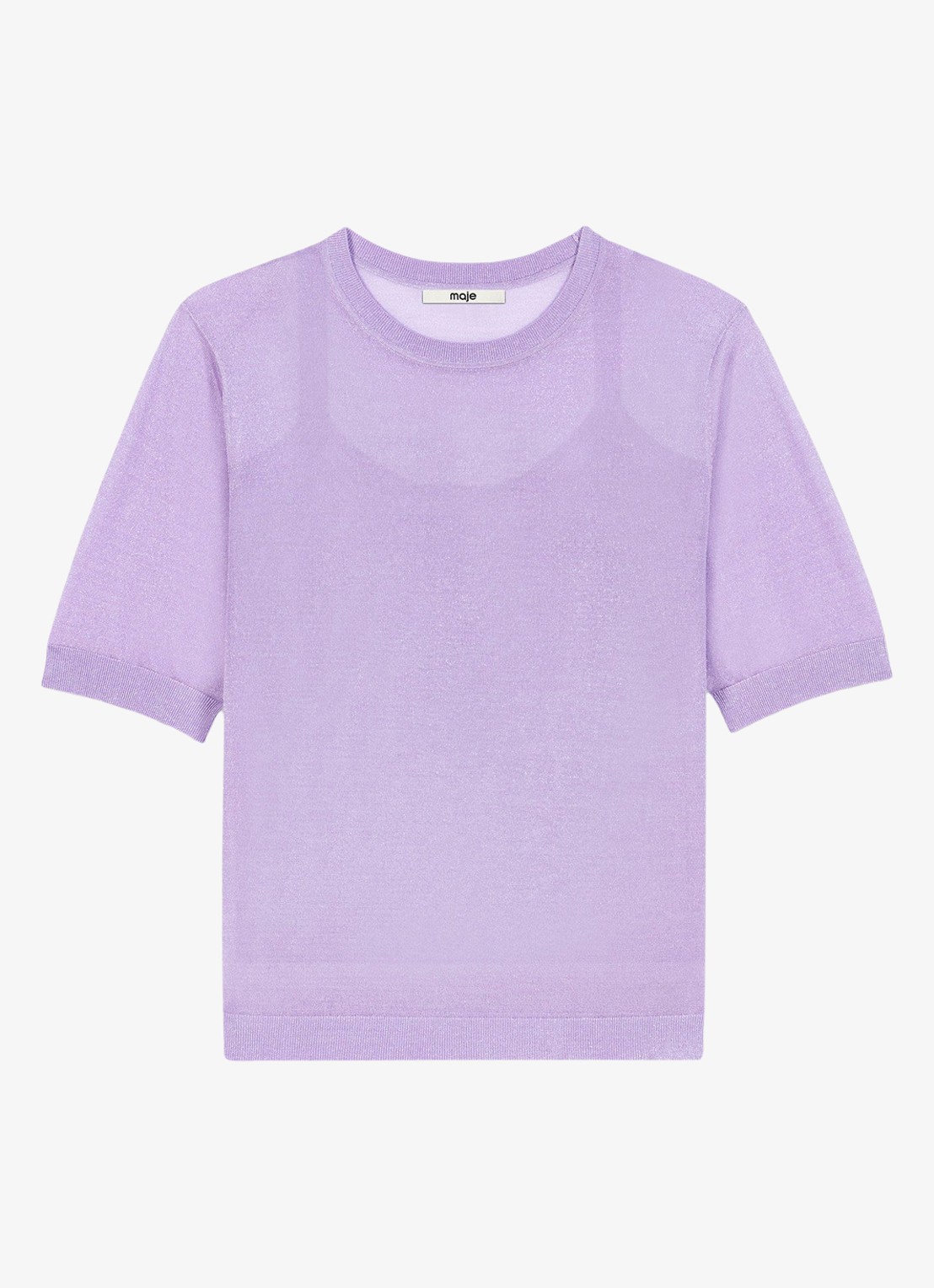 Maje Semi-transparante top met lurex - voorkant 4 paars