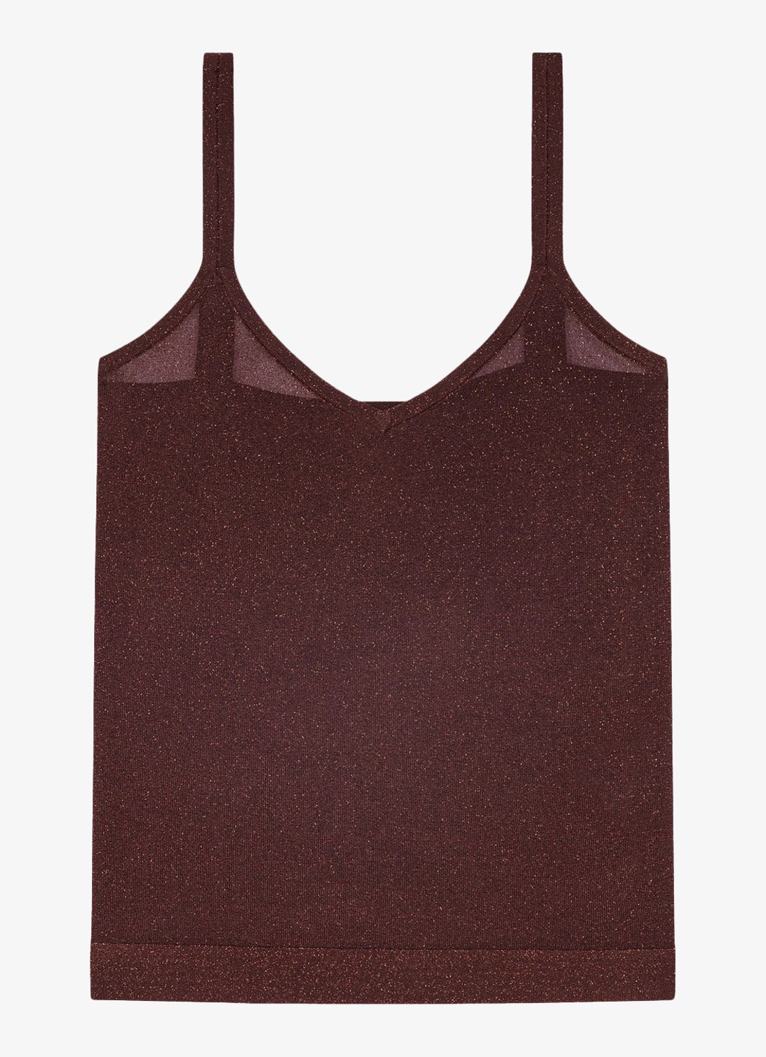Maje Semi-transparante top met lurex - detail 3 brown / bruin