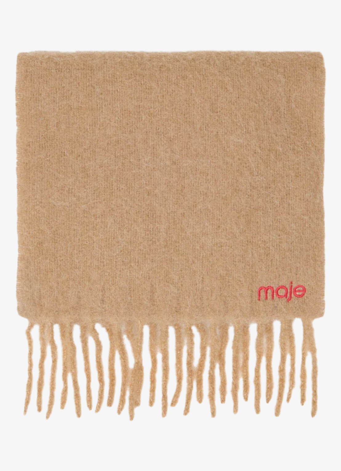Maje Sjaal in alpaca wolblend  - voorkant 5 camel