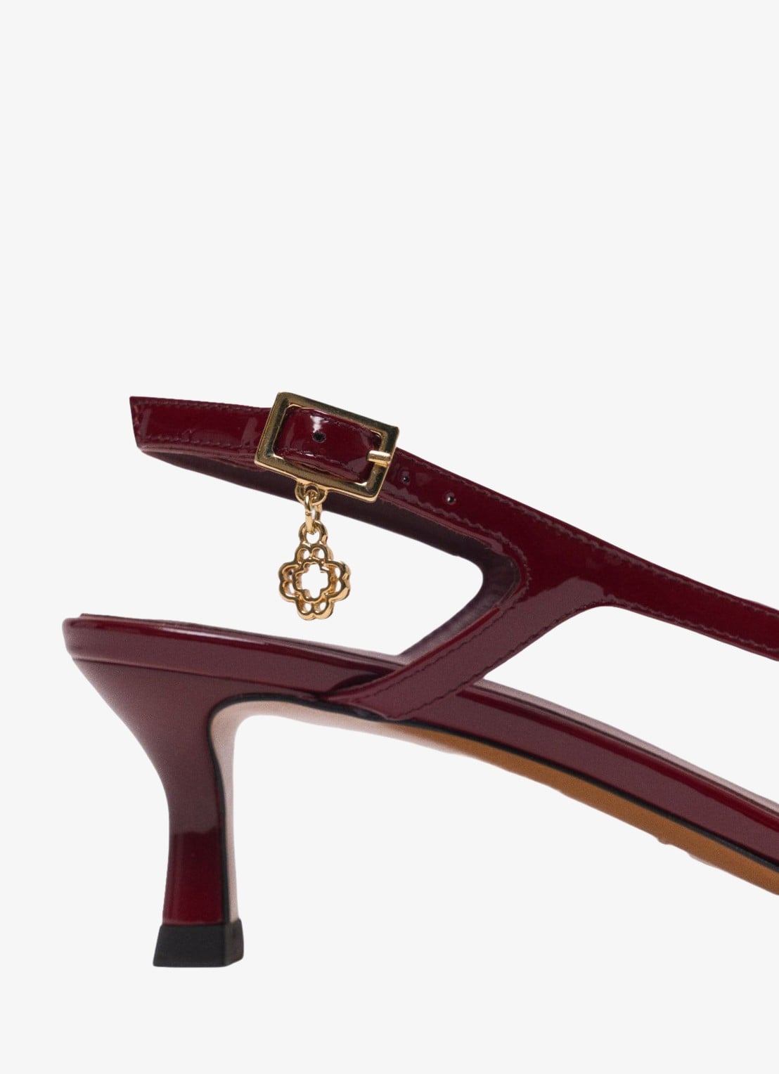 Maje Slingback van lakleer - detail 3 bordeauxrood