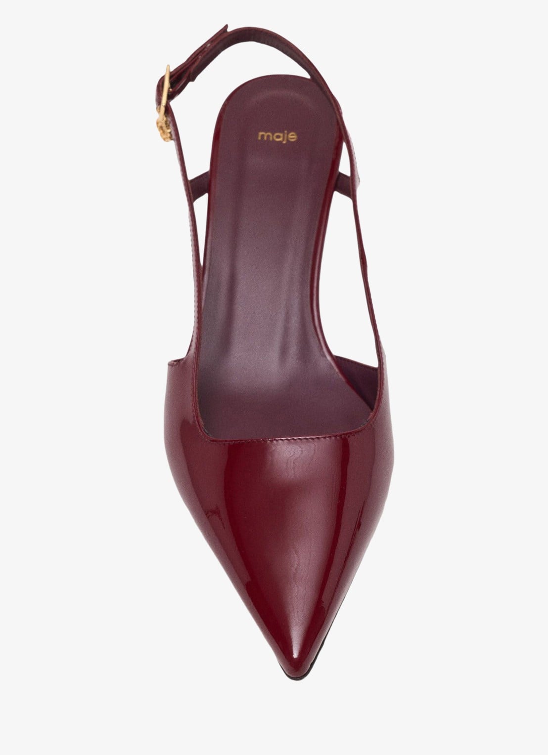 Maje Slingback van lakleer - detail 4 bordeauxrood