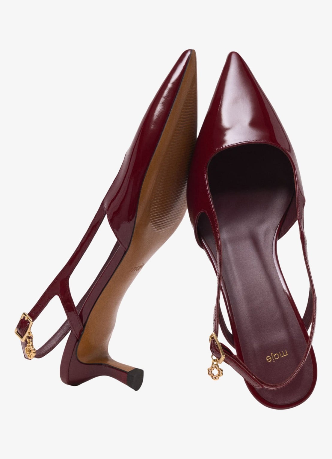 Maje Slingback van lakleer - detail 5 bordeauxrood