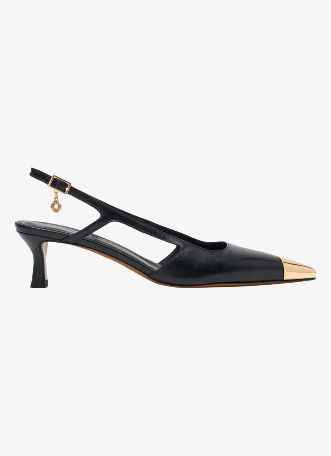 Maje Slingback van leer - voorkant jeans