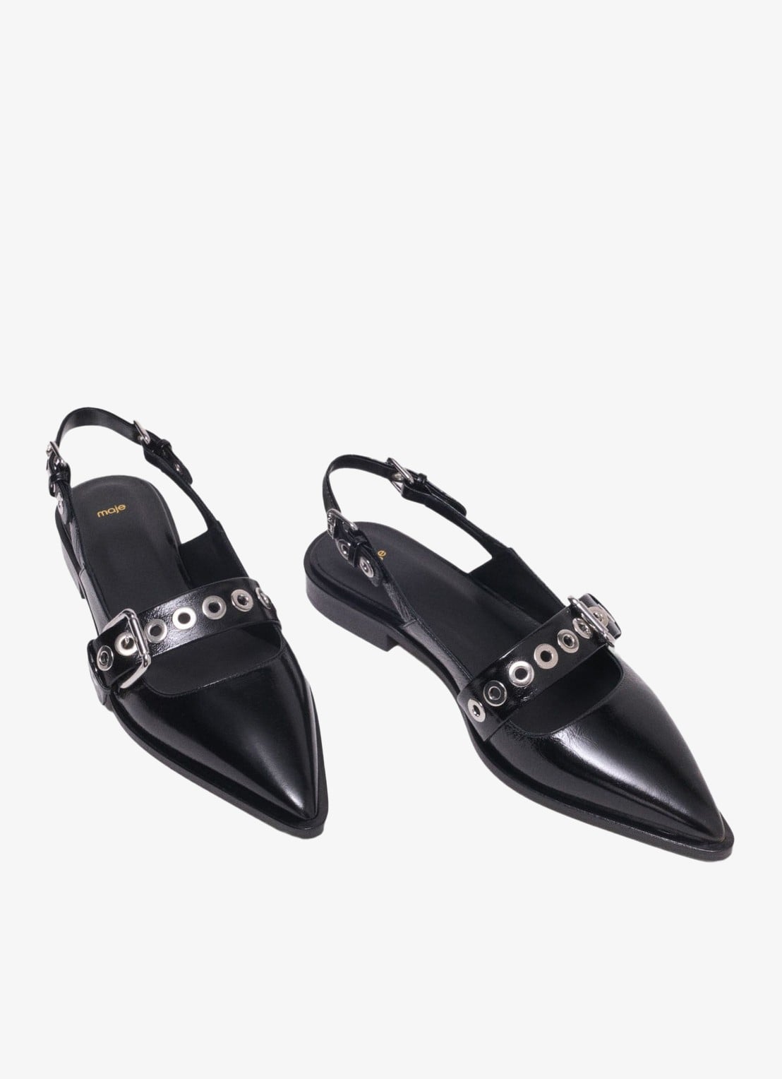 Maje Slingback van leer - detail 4 jeans