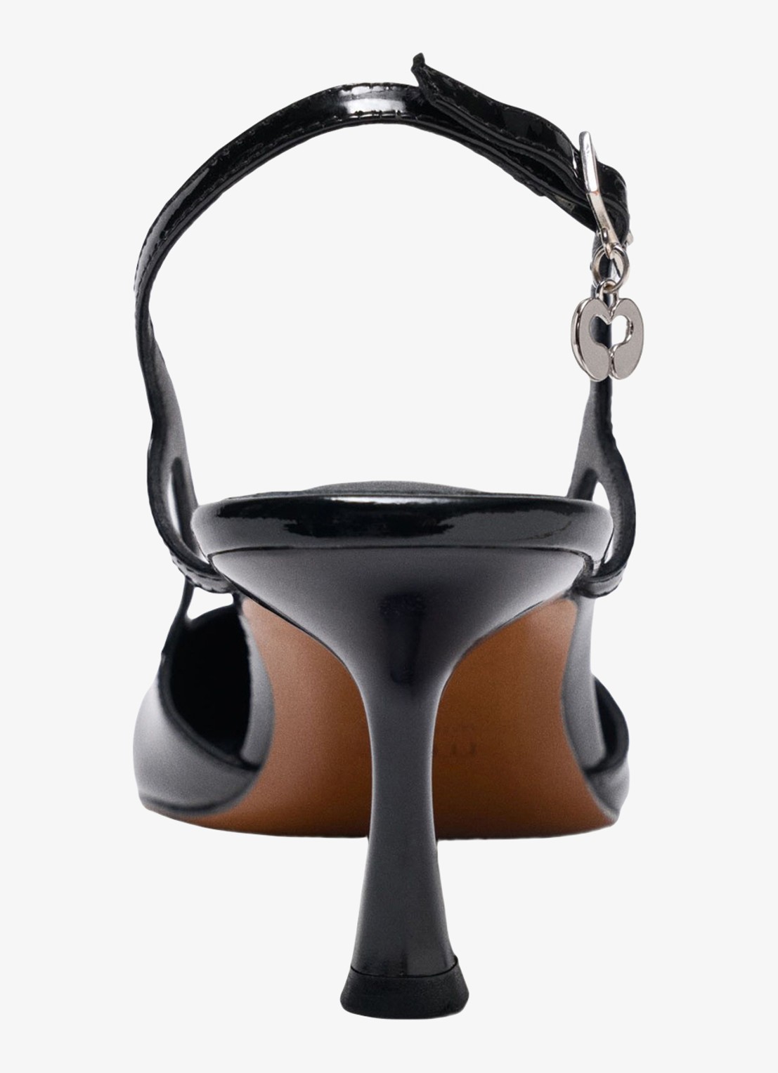 Maje Slingback van leer - achterkant zwart