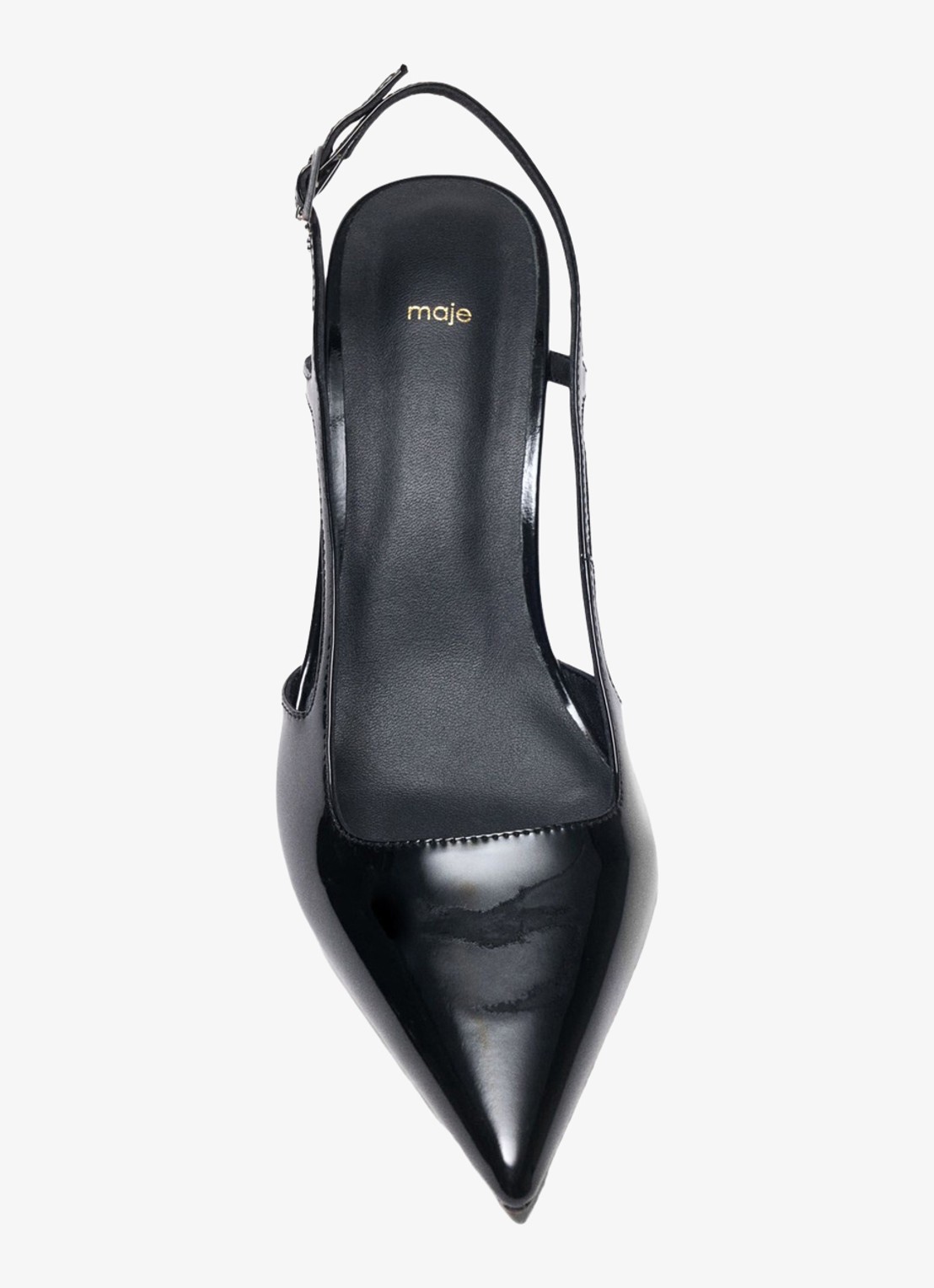 Maje Slingback van leer - detail 4 zwart