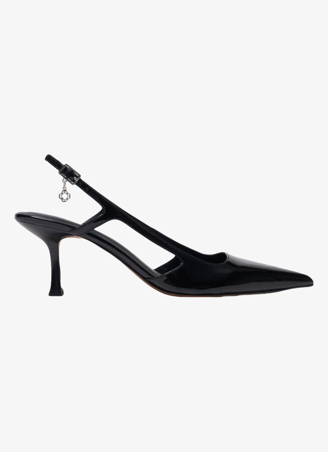 Maje Slingback van leer - voorkant 2 zwart