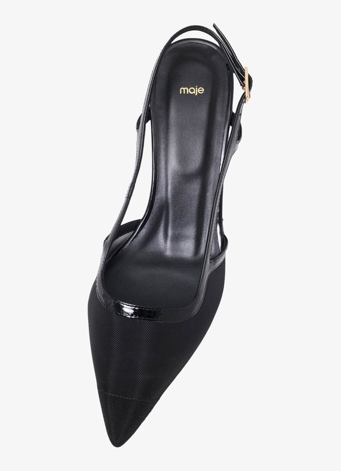 Maje Slingbacks van leer met mesh details - detail 6 jeans