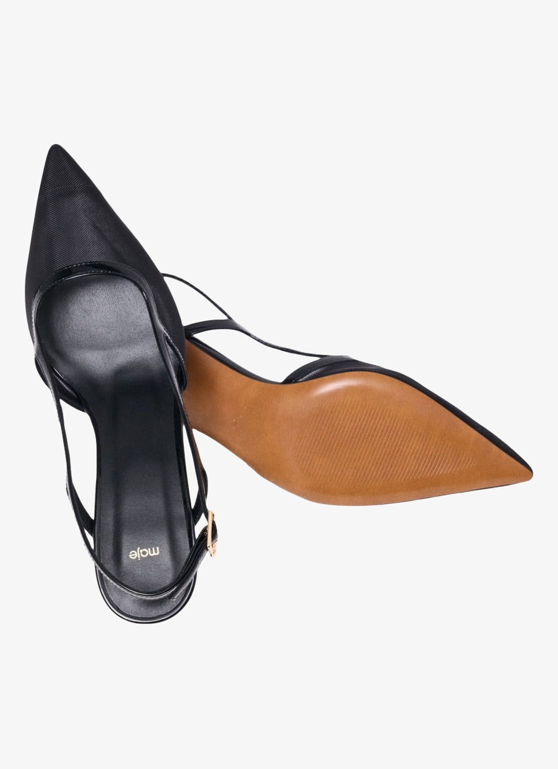 Maje Slingbacks van leer met mesh details - detail 7 jeans