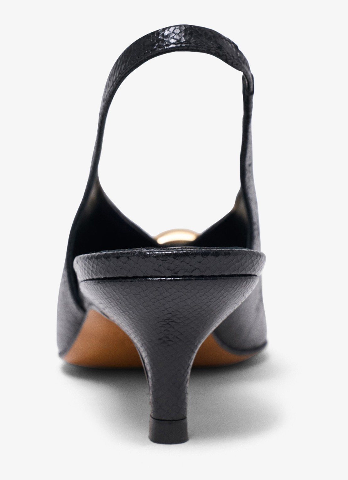 Maje Slingbacks van leer - achterkant zwart