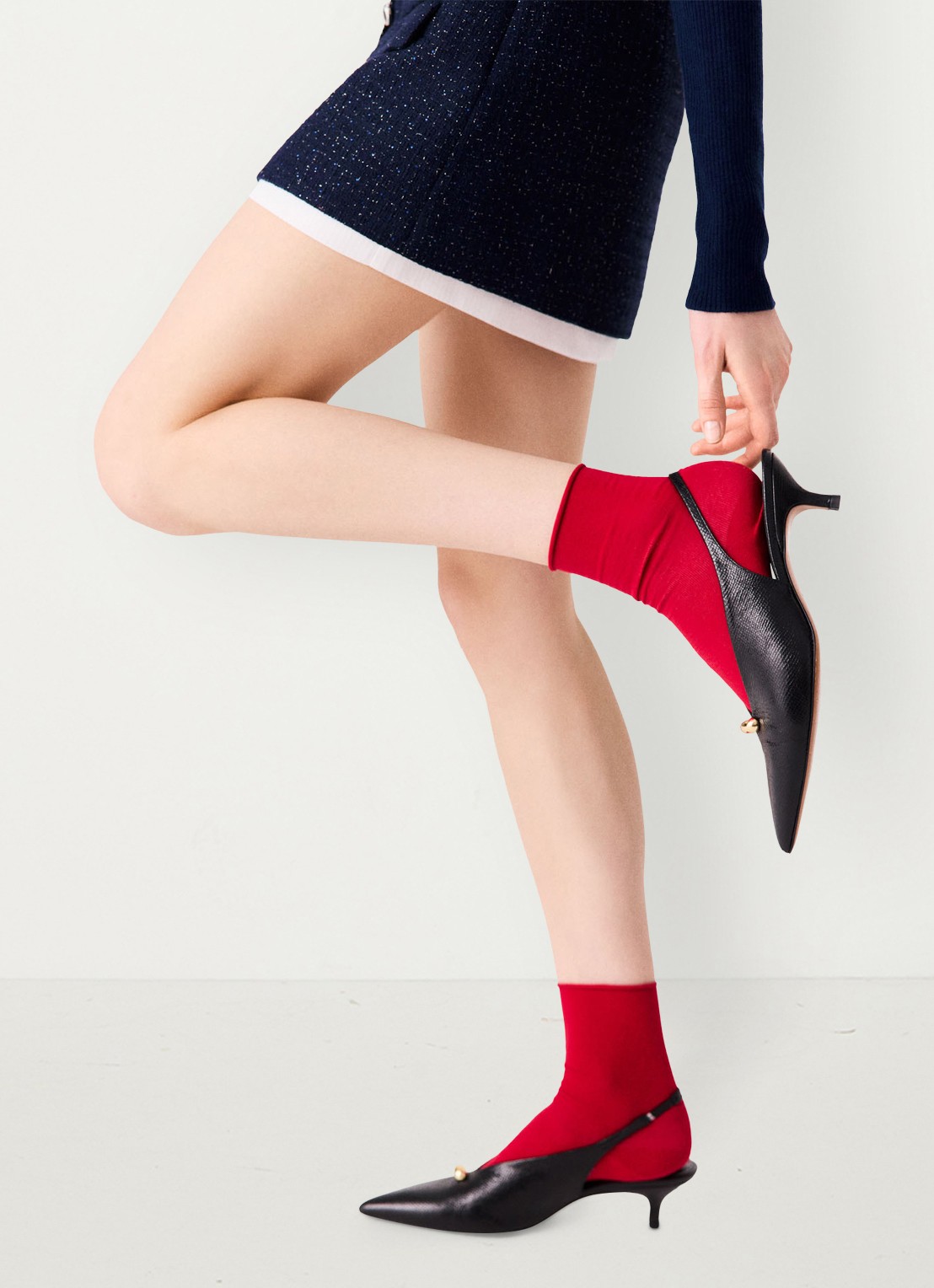 Maje Slingbacks van leer - detail 4 zwart