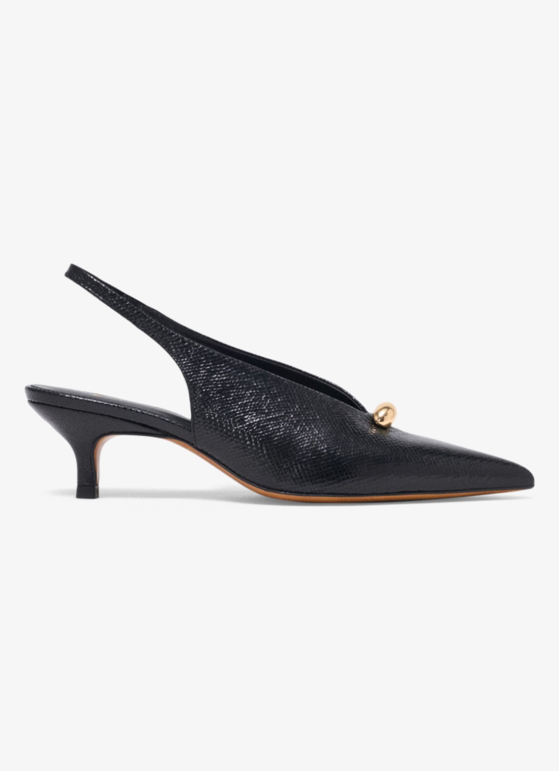 Maje Slingbacks van leer - voorkant 2 zwart