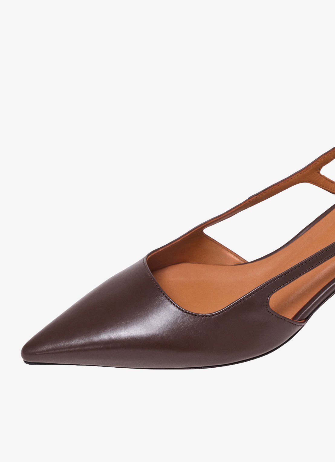 Maje Slingbacks van leer - detail 5 bruin