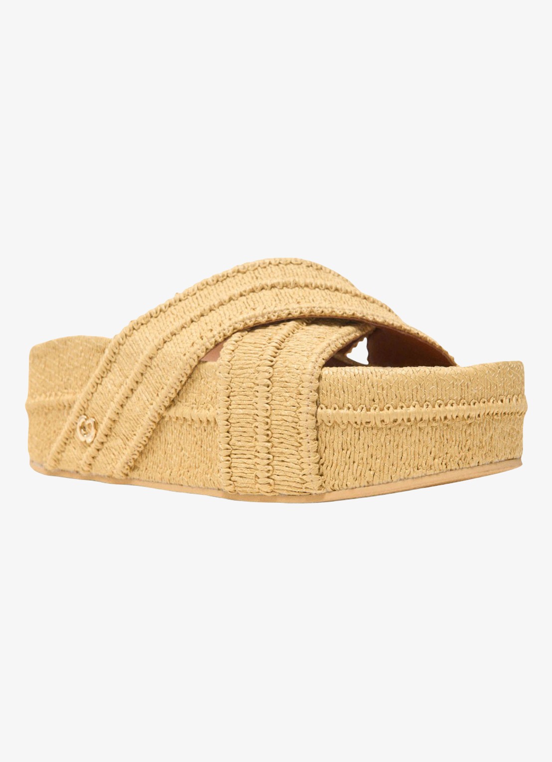 Maje Slipper met gevlochten detail en plateauzool - detail 6 beige