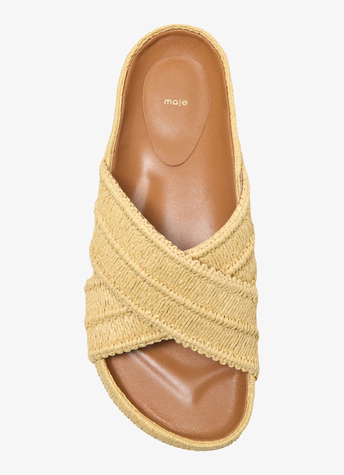 Maje Slipper met gevlochten detail en plateauzool - detail 7 beige