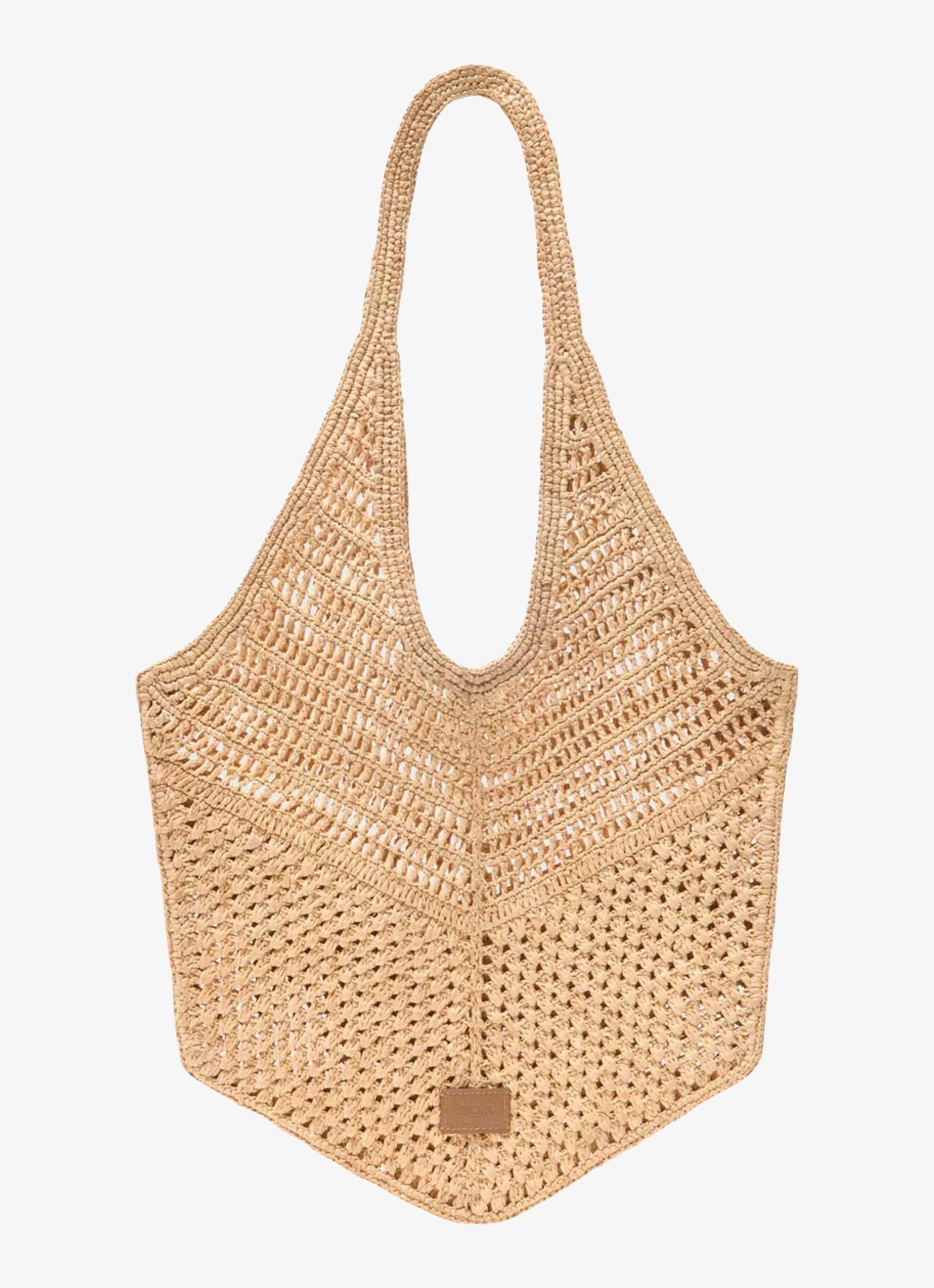 Maje Stephan City schoudertas met gevlochten detail - voorkant beige