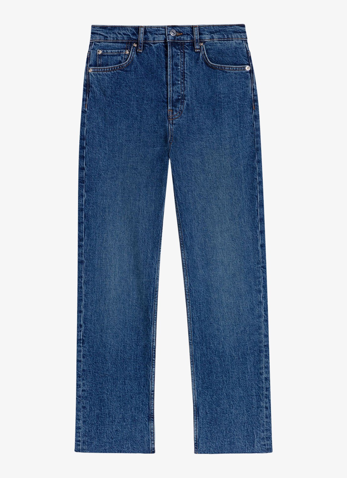 Maje Straight leg jeans met sierlijke broche - detail 6 donkerblauw