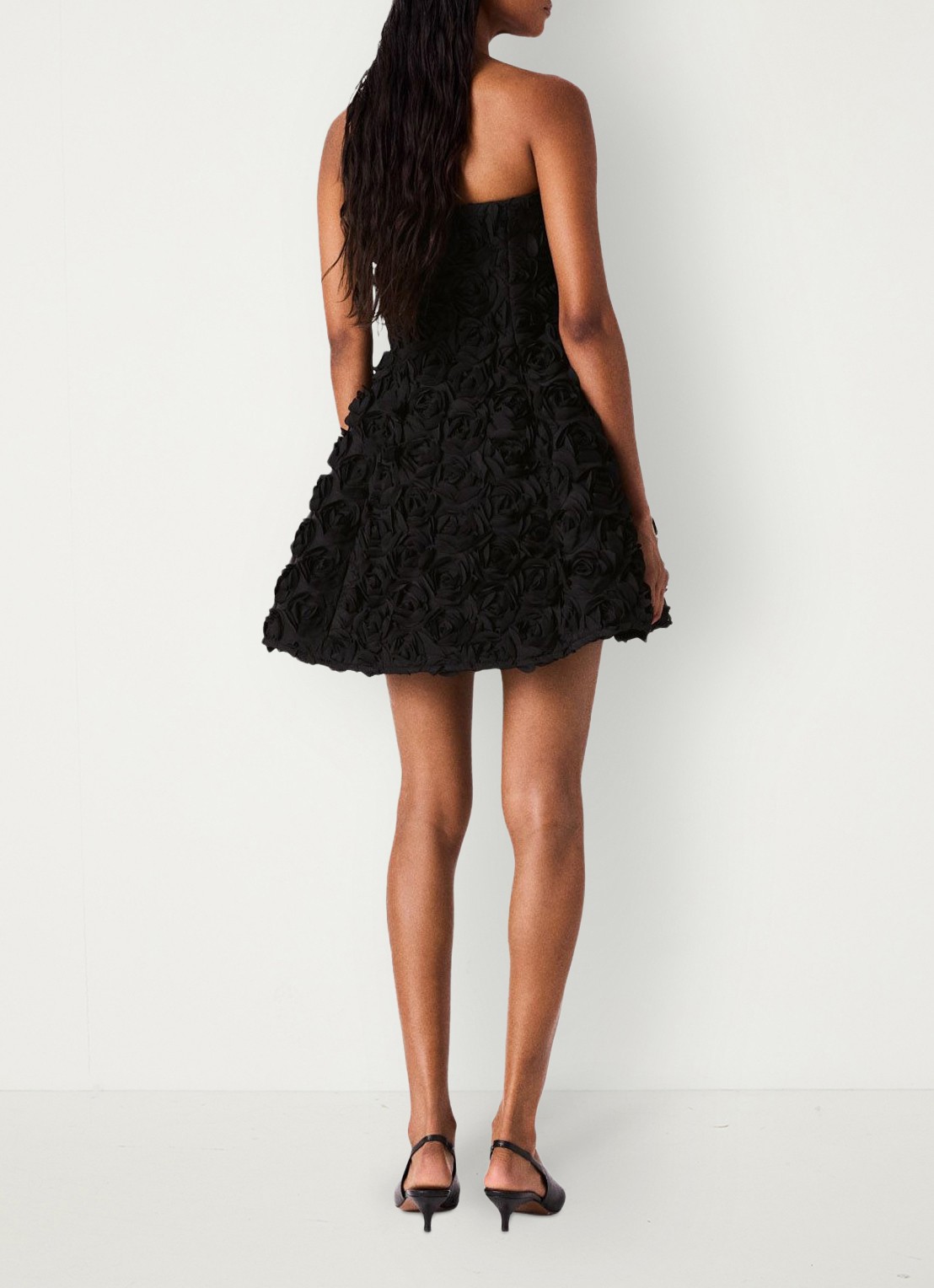 Maje Strapless mini jurk met plooien - achterkant 6 jeans