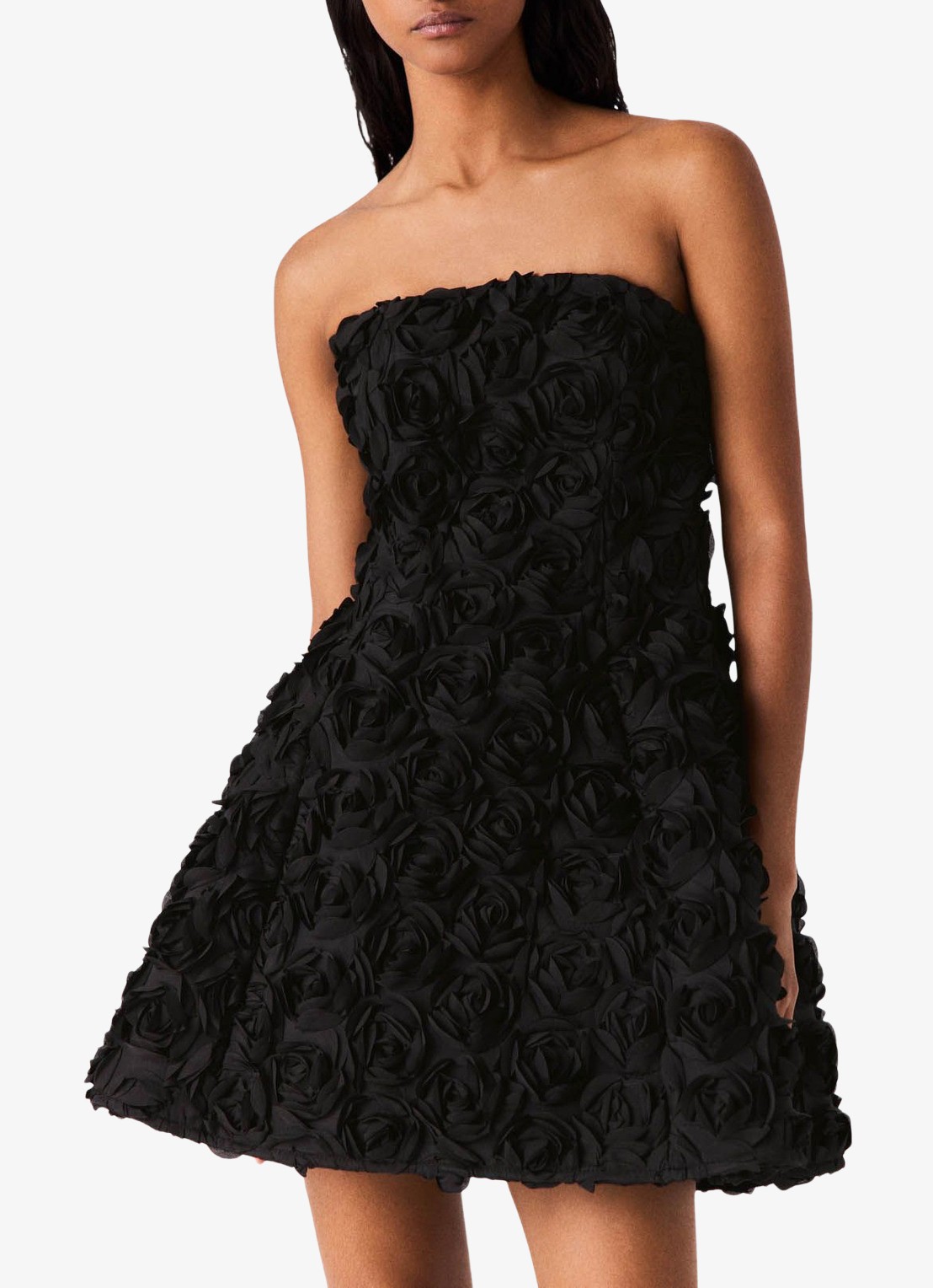 Maje Strapless mini jurk met plooien - detail 2 jeans