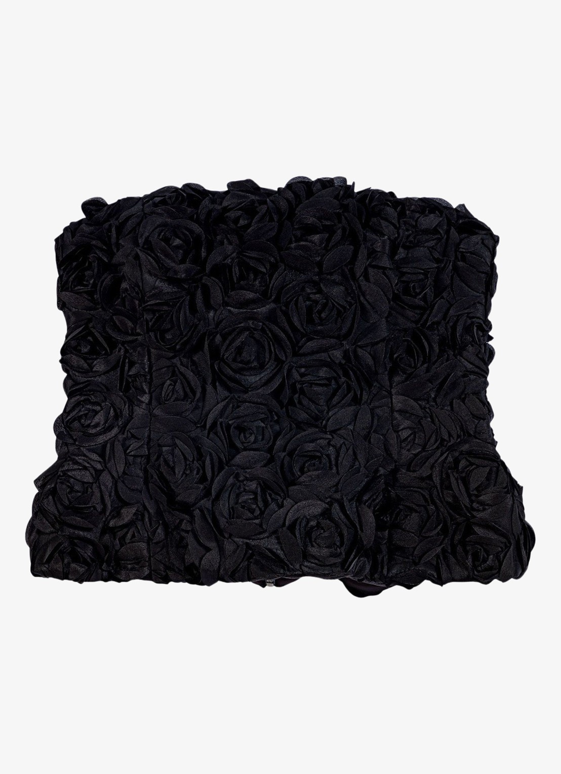 Maje Strapless top met 3D print - voorkant jeans