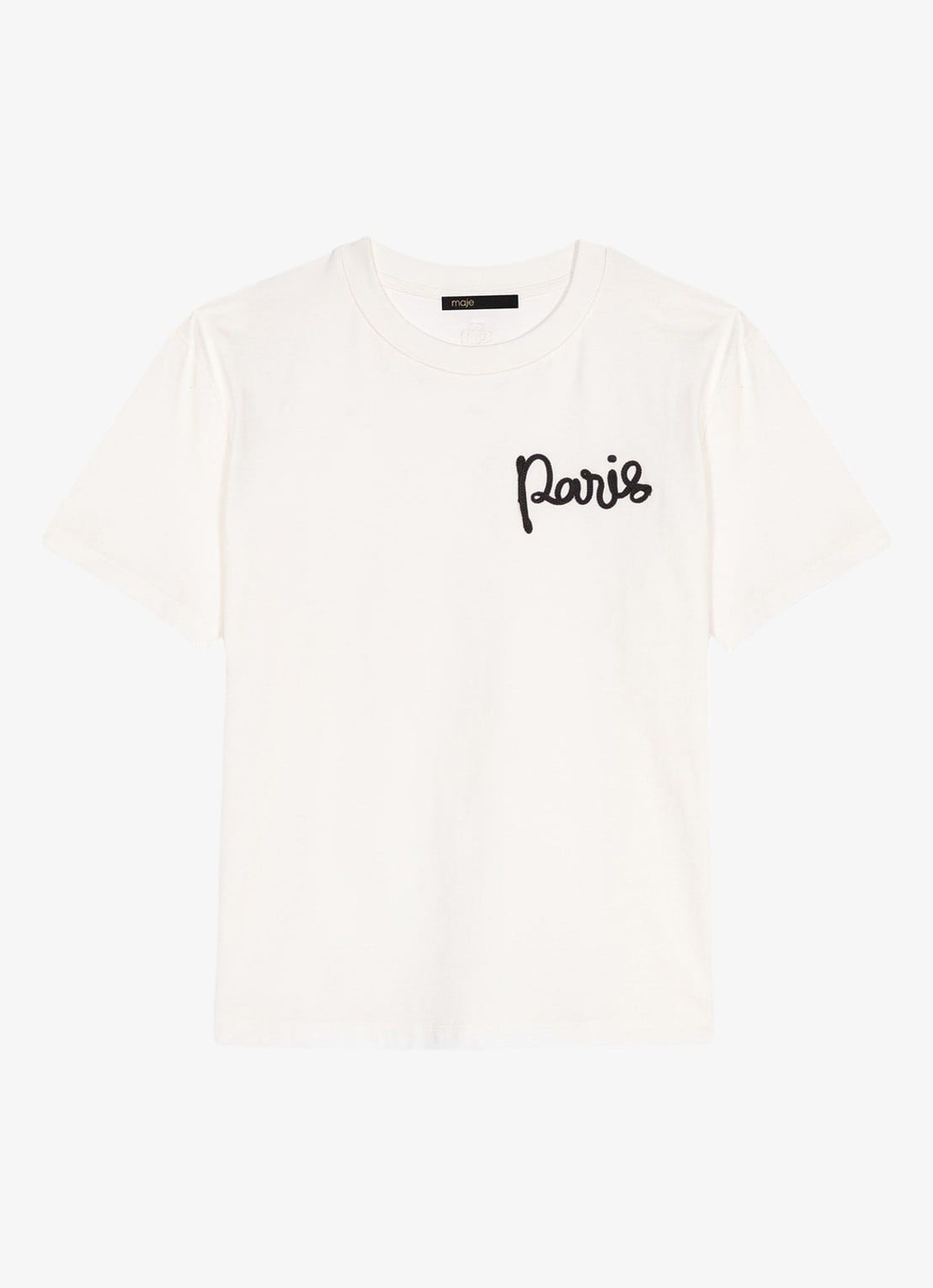 Maje T-shirt met borduring - voorkant 7 wit
