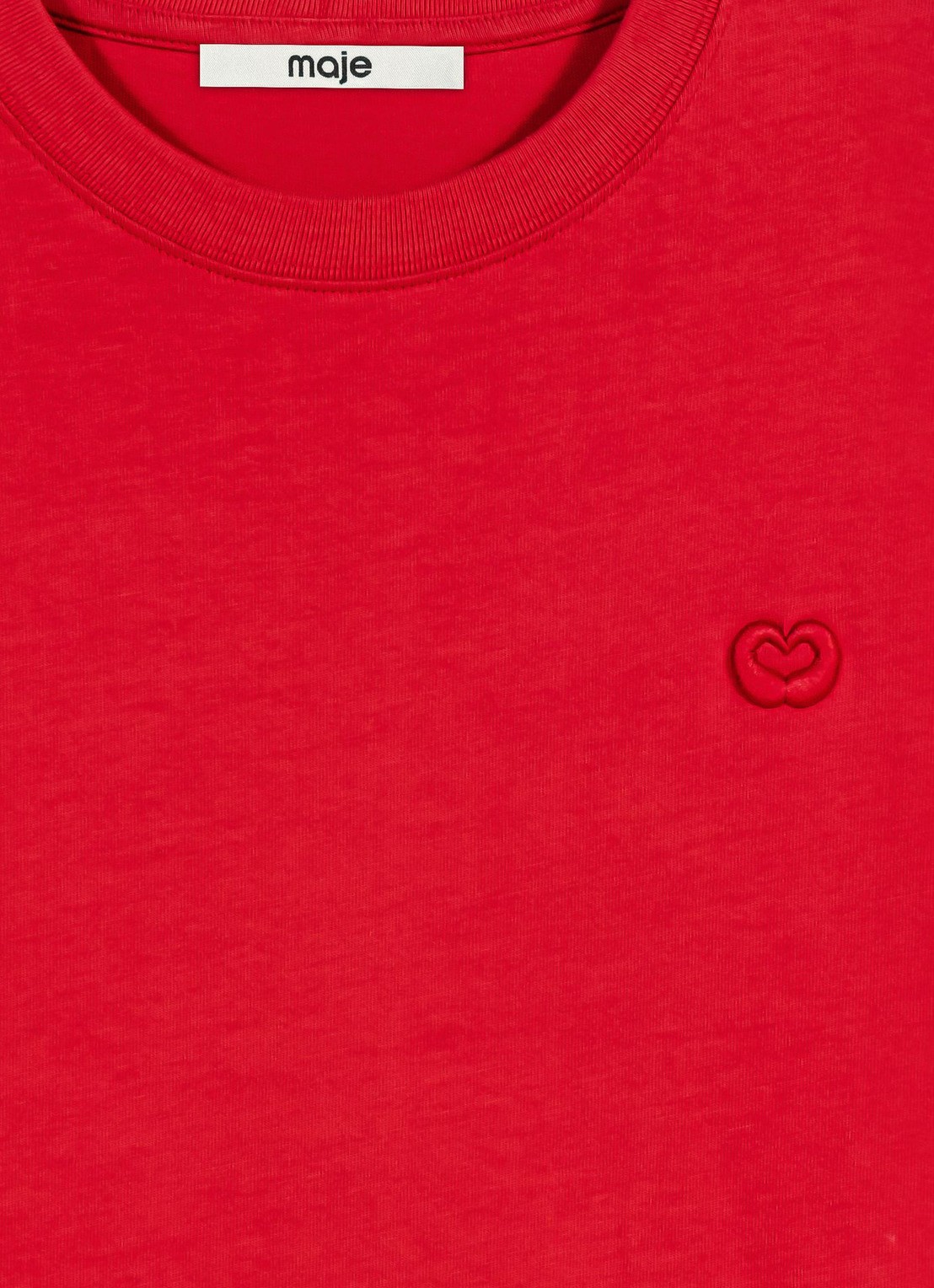 Maje T-shirt met borduring - detail 8 steenrood