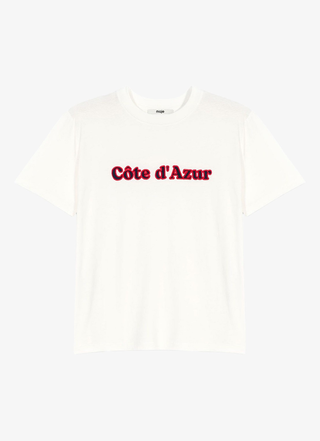 Maje T-shirt met borduring - voorkant wit