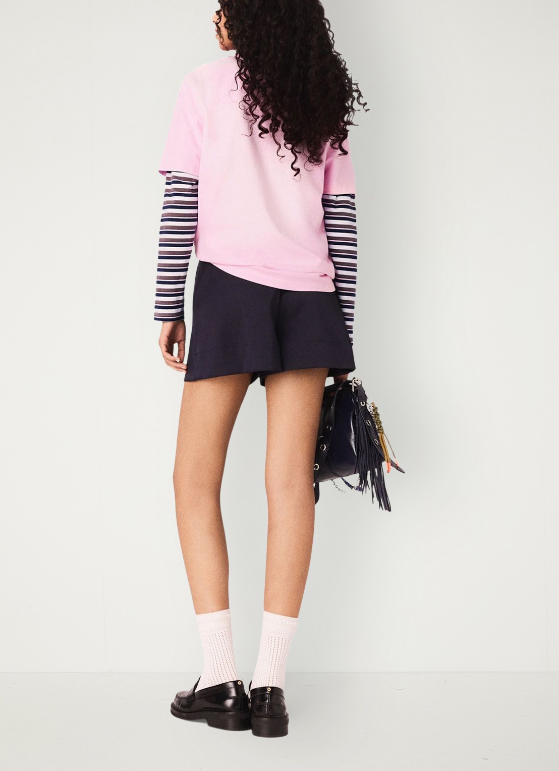 Maje T-shirt met print - achterkant 7 roze