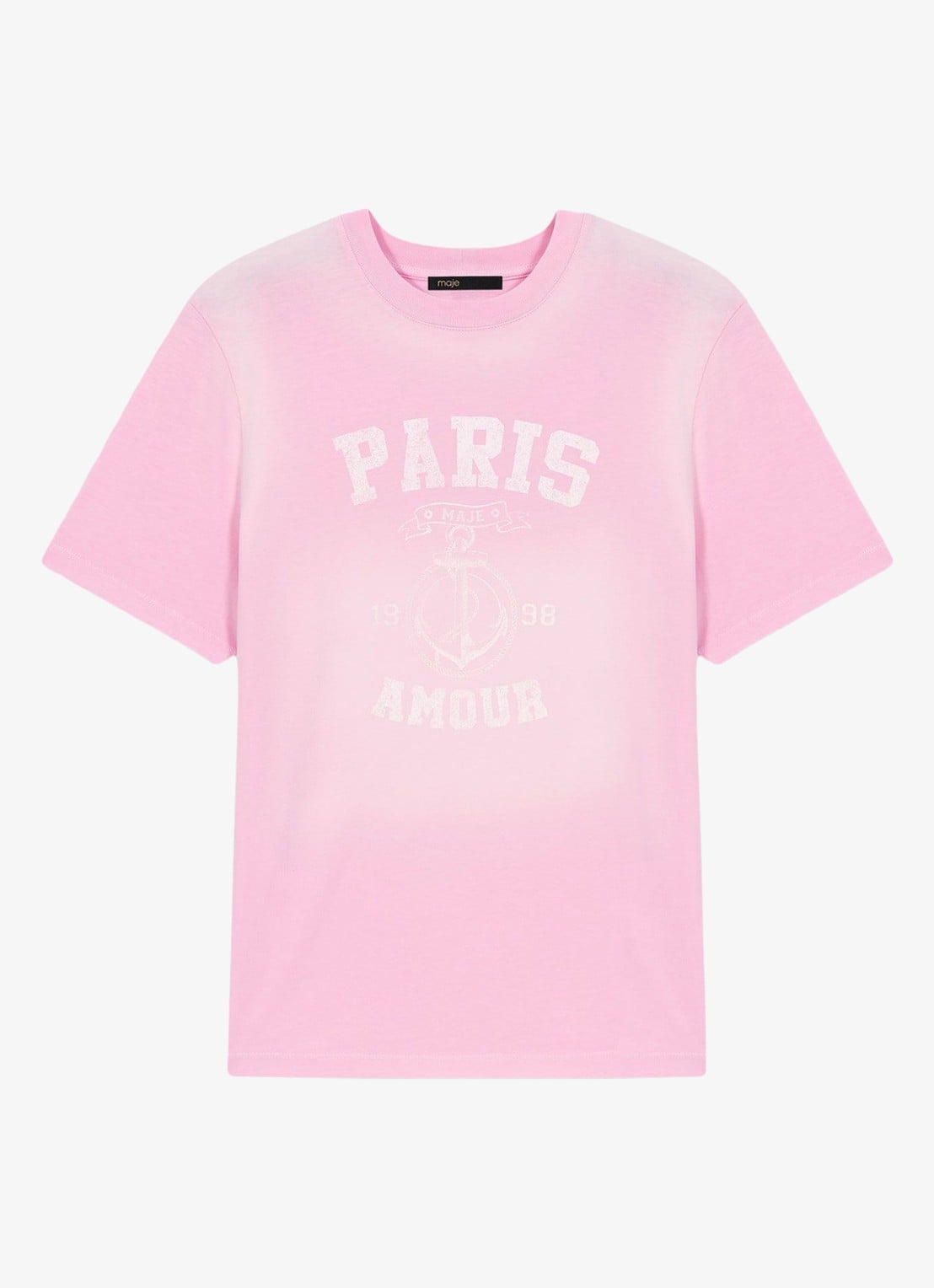 Maje T-shirt met print - voorkant 5 roze