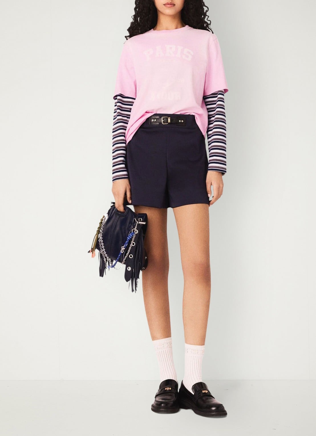 Maje T-shirt met print - voorkant 6 roze