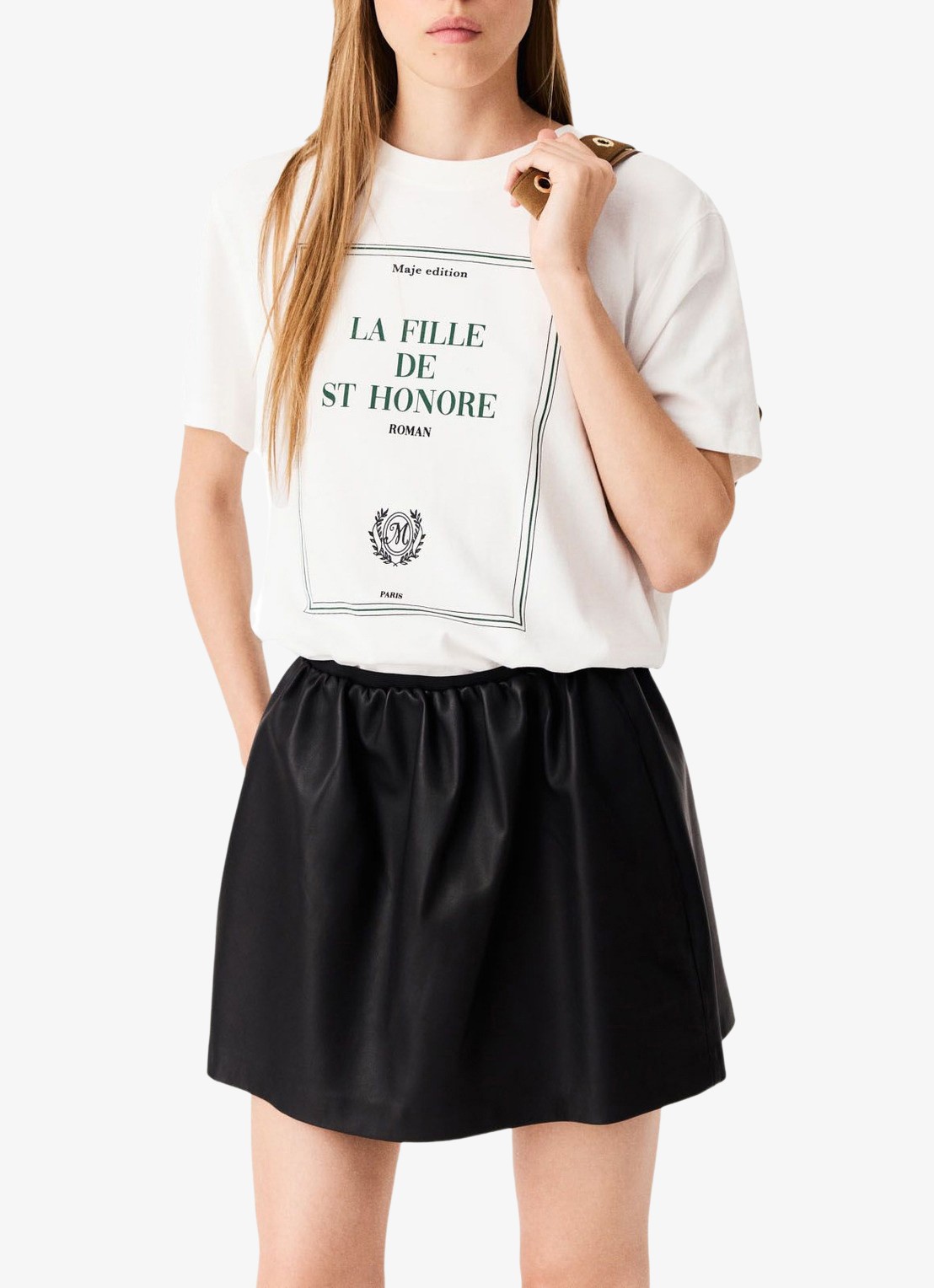Maje T-shirt met print - detail 4 wit