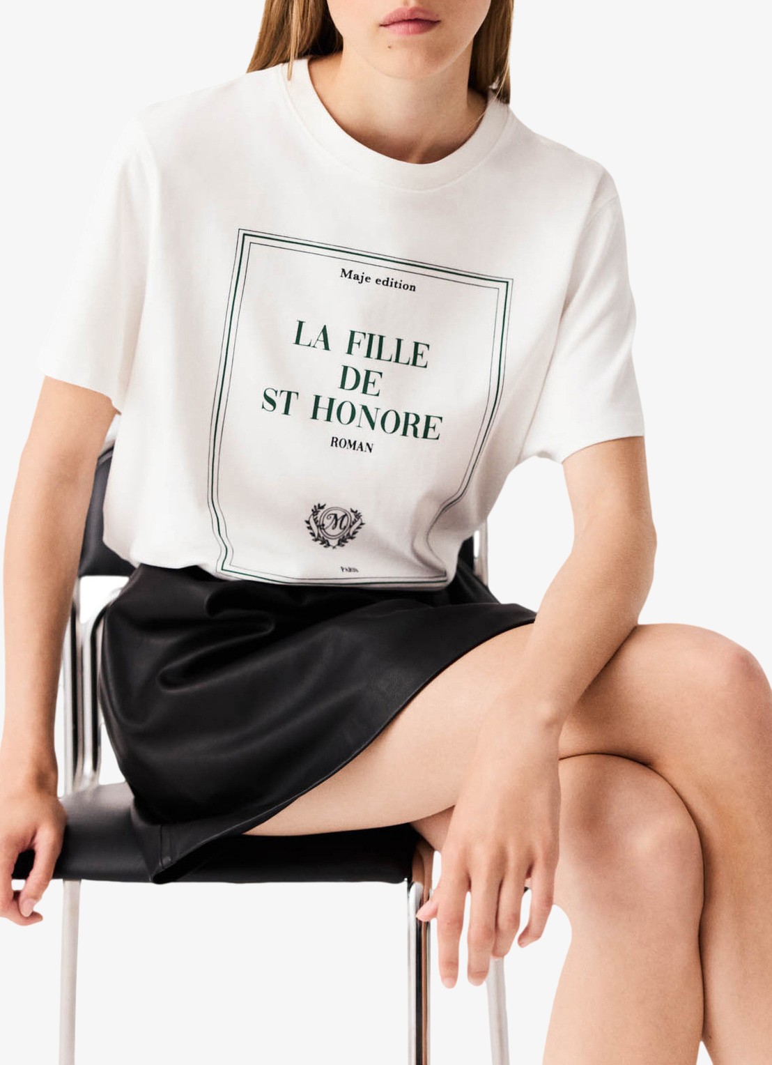Maje T-shirt met print - detail 6 wit