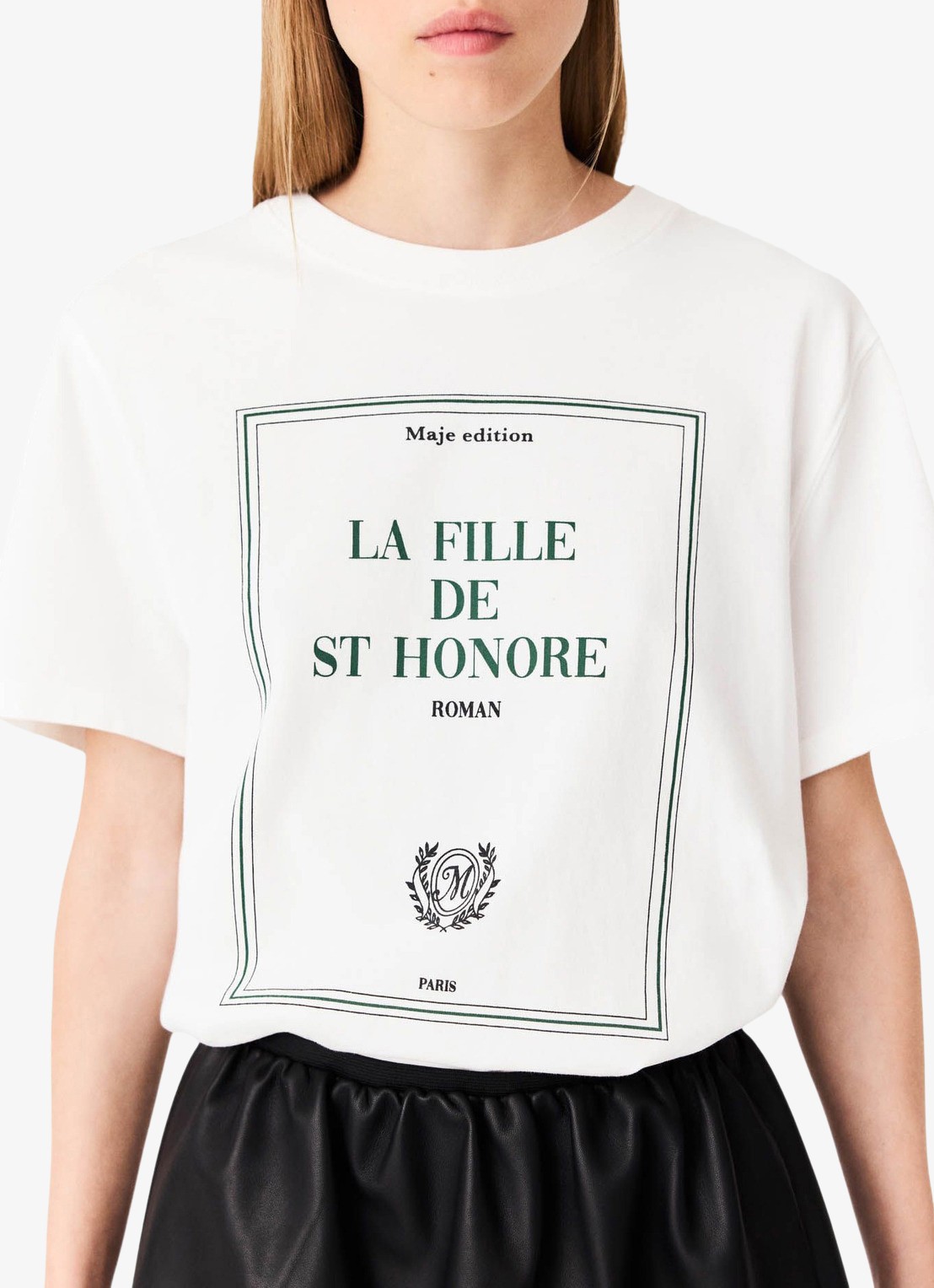 Maje T-shirt met print - detail 7 wit