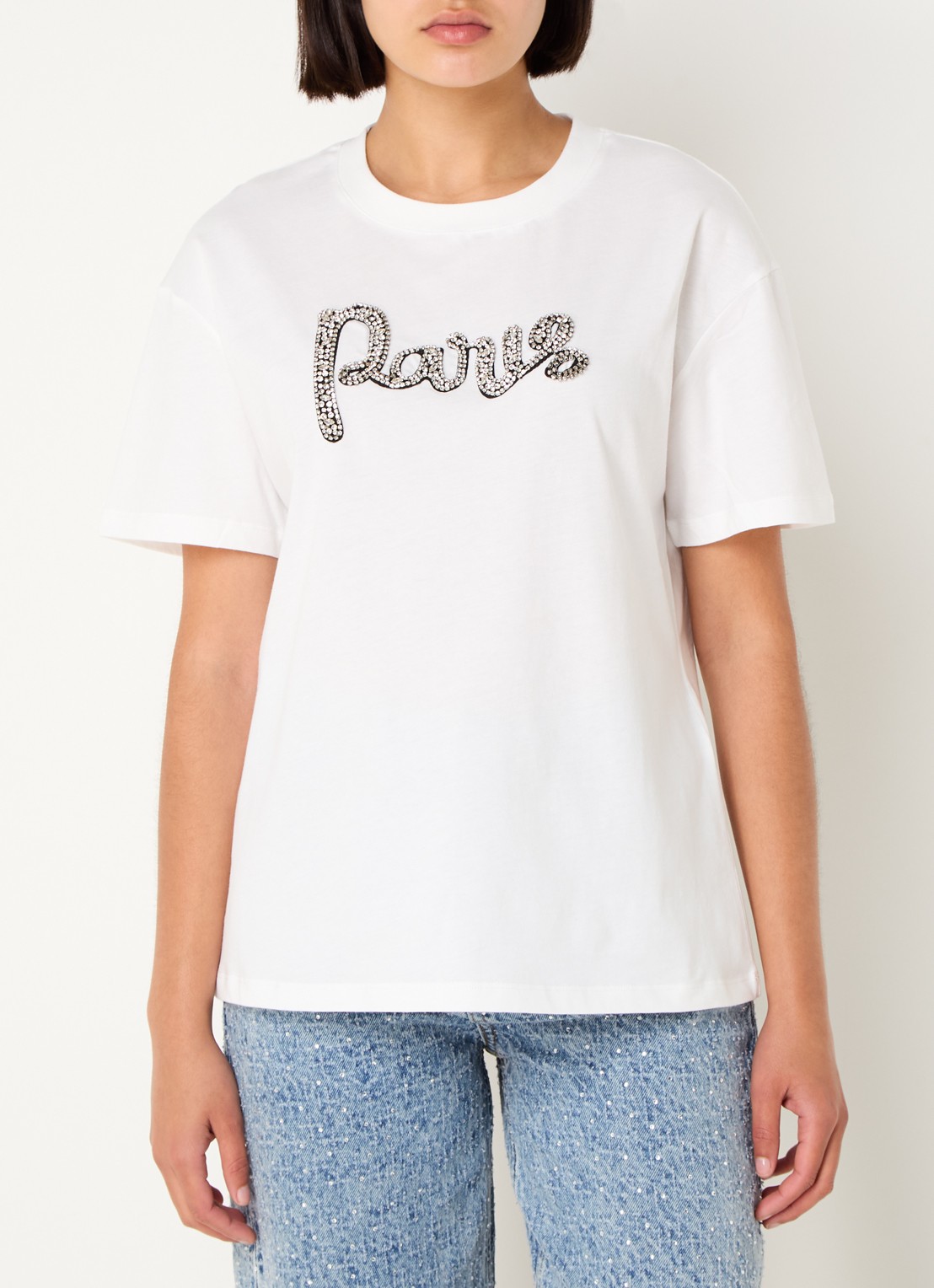 Maje T-shirt met strass - detail wit
