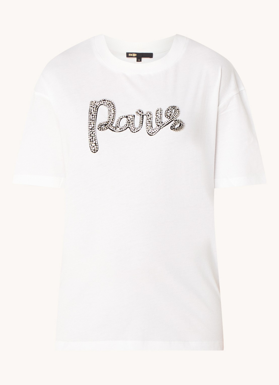 Maje T-shirt met strass - voorkant 2 wit