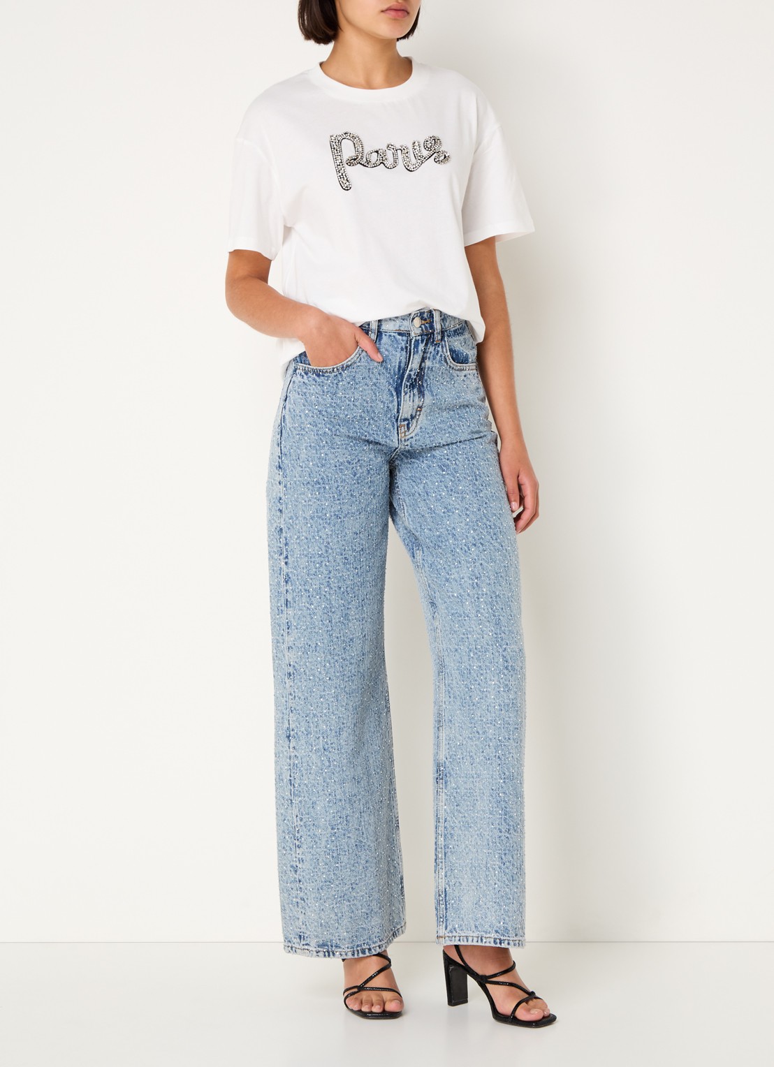Maje T-shirt met strass - voorkant 3 wit