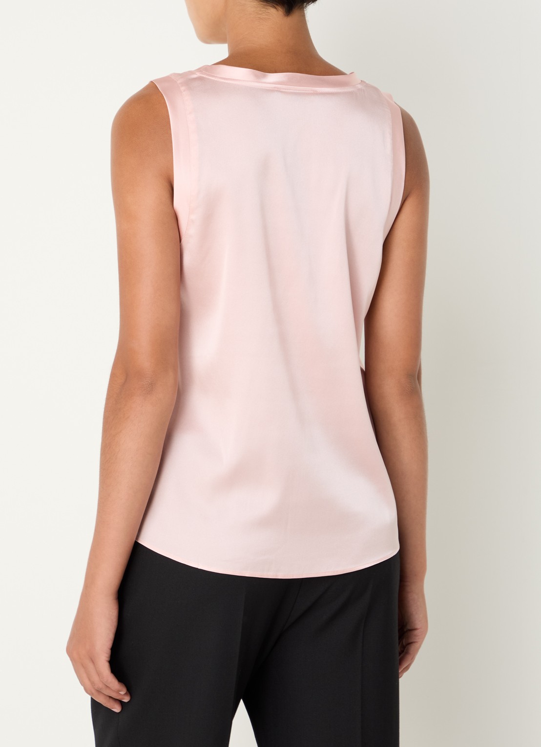 Maje Tanktop in zijdeblend met glanzende finish - achterkant 2 lichtroze