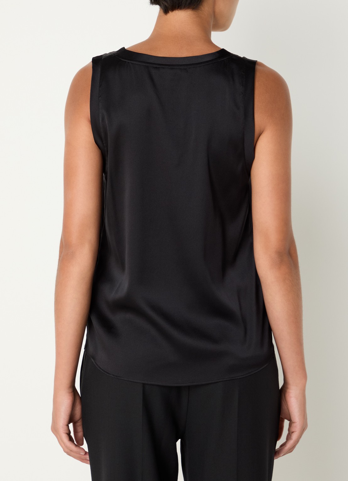 Maje Tanktop in zijdeblend met glanzende finish - achterkant zwart