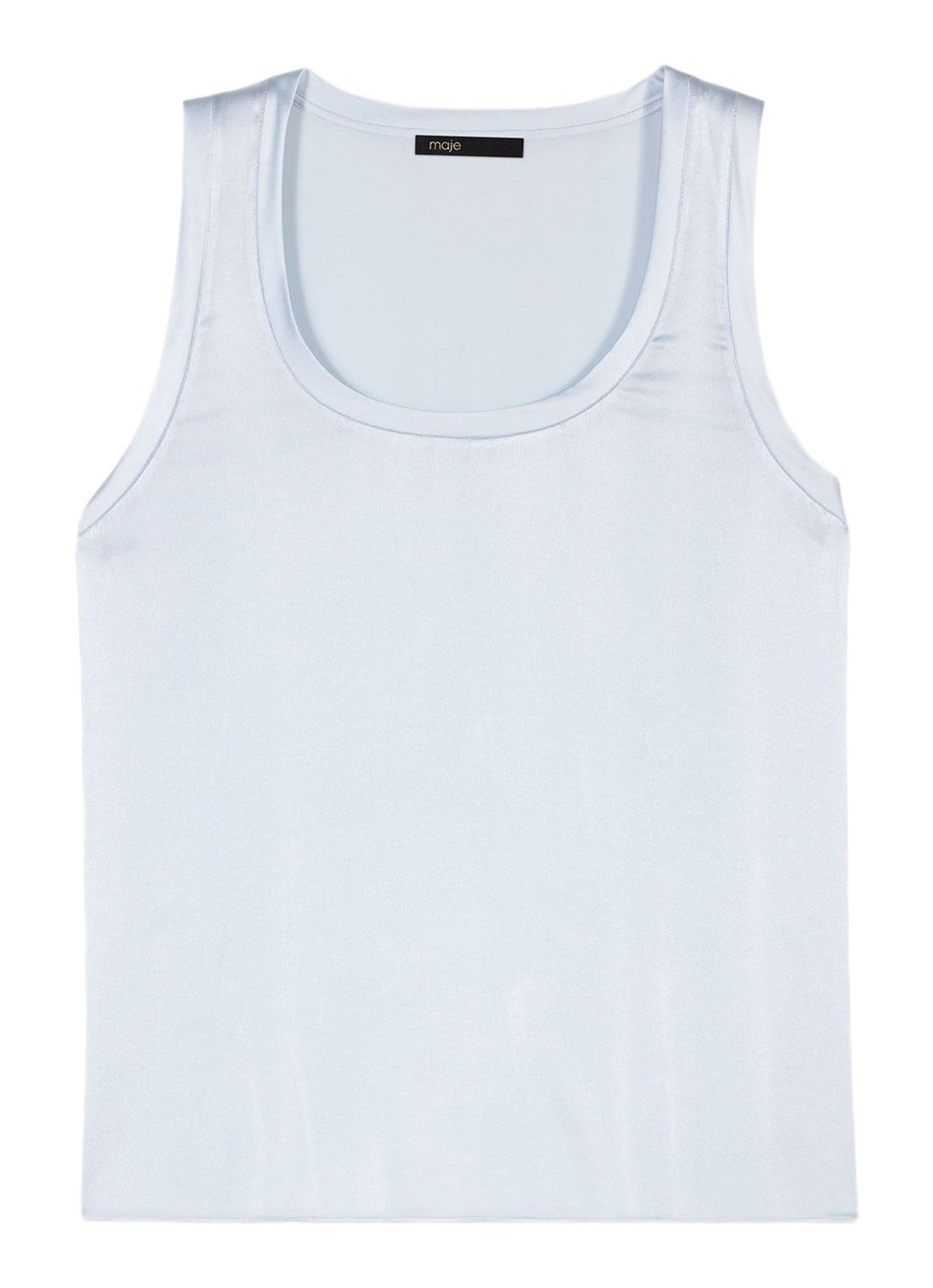 Maje Tanktop van zijde - voorkant 5 lichtblauw