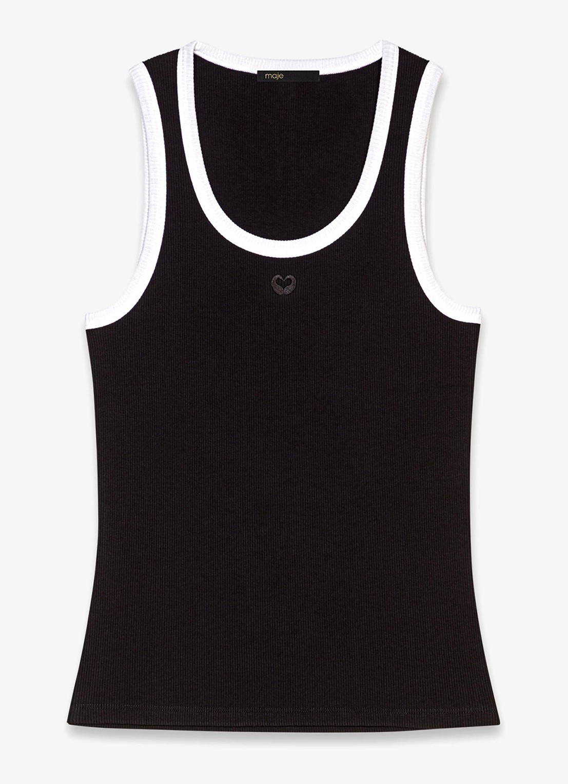 Maje Tanktops met borduring - voorkant 6 zwart