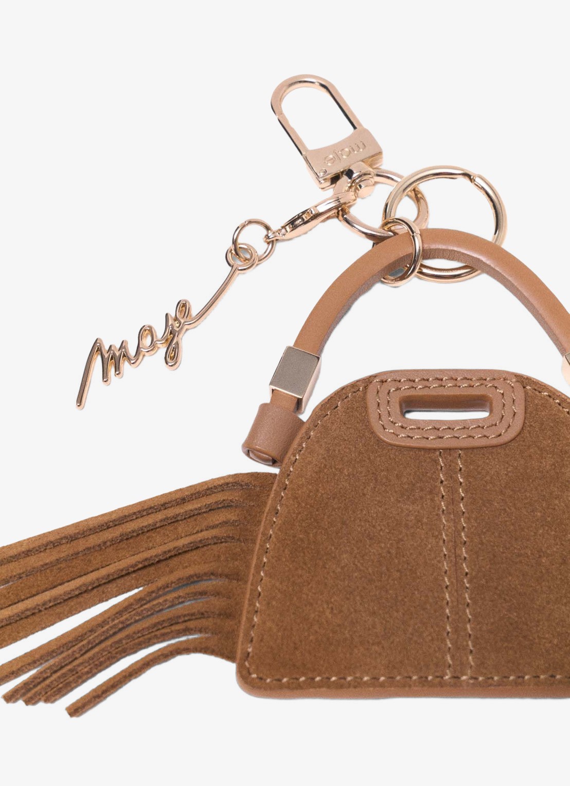 Maje Tasbedel van leer - detail 6 camel