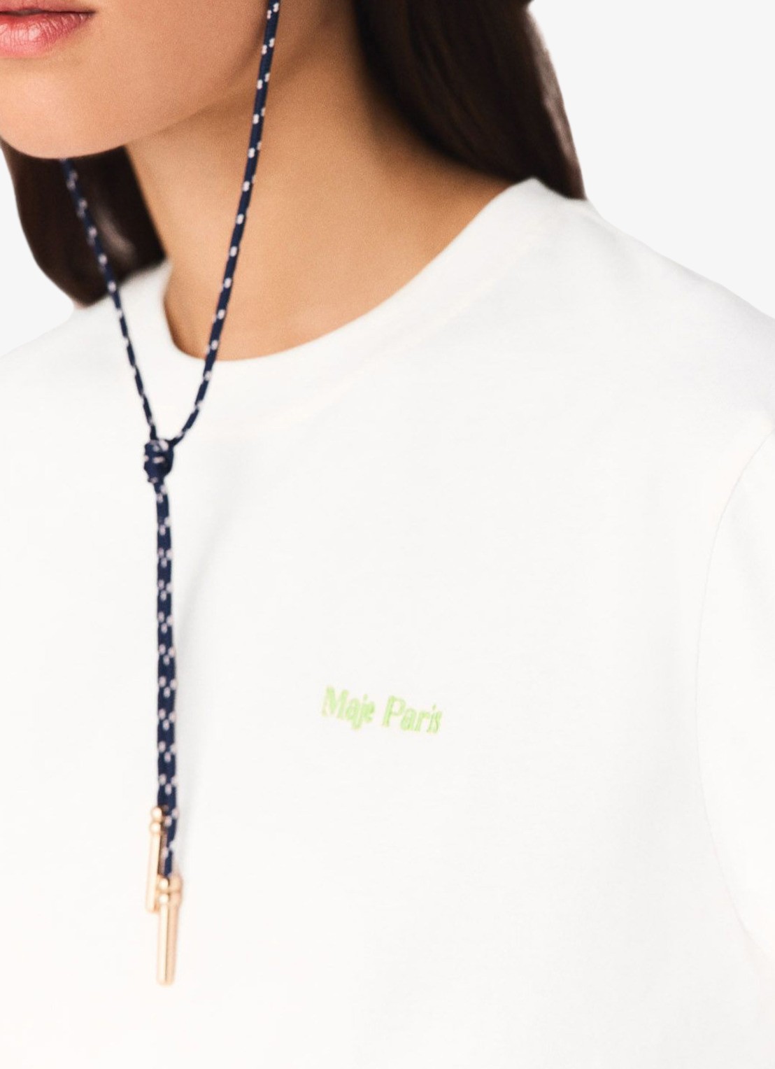 Maje Timocktaila T-shirt met logo- en backprint - detail 5 wit