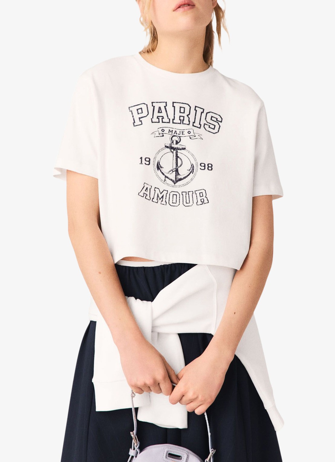 Maje Tink T-shirt met print - detail 4 wit