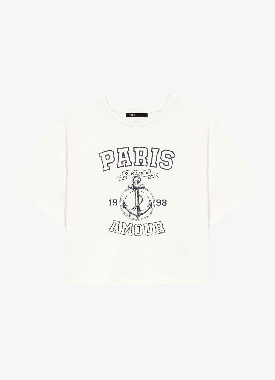 Maje Tink T-shirt met print - voorkant wit
