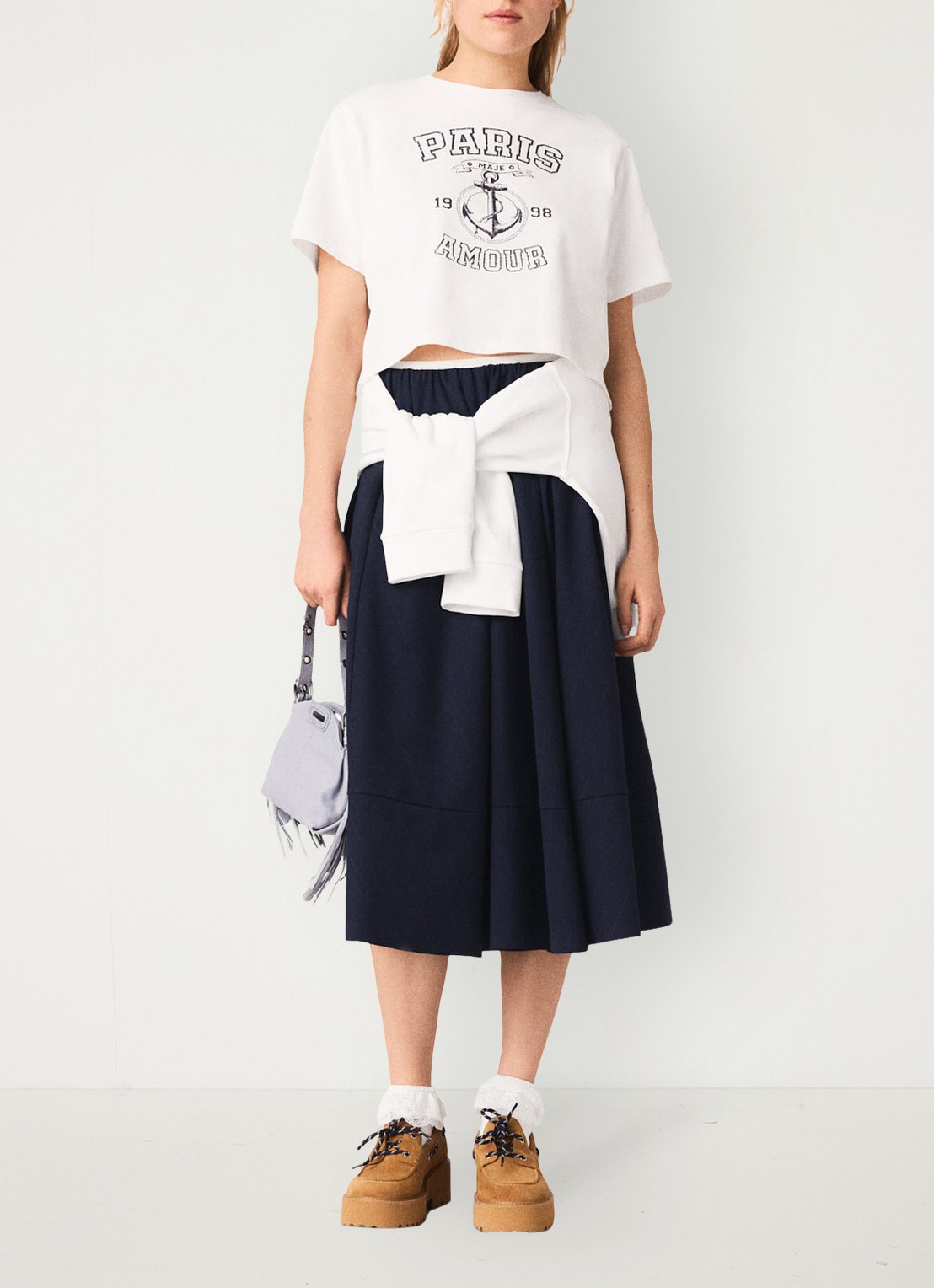 Maje Tink T-shirt met print - voorkant 2 wit