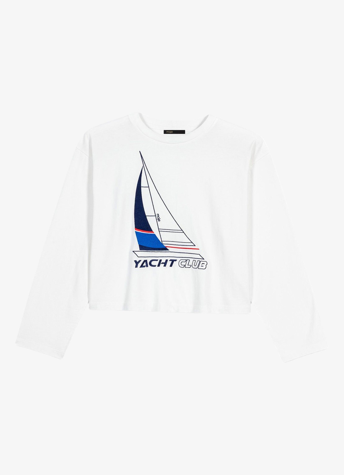 Maje Tiyacht longsleeve met print - voorkant wit