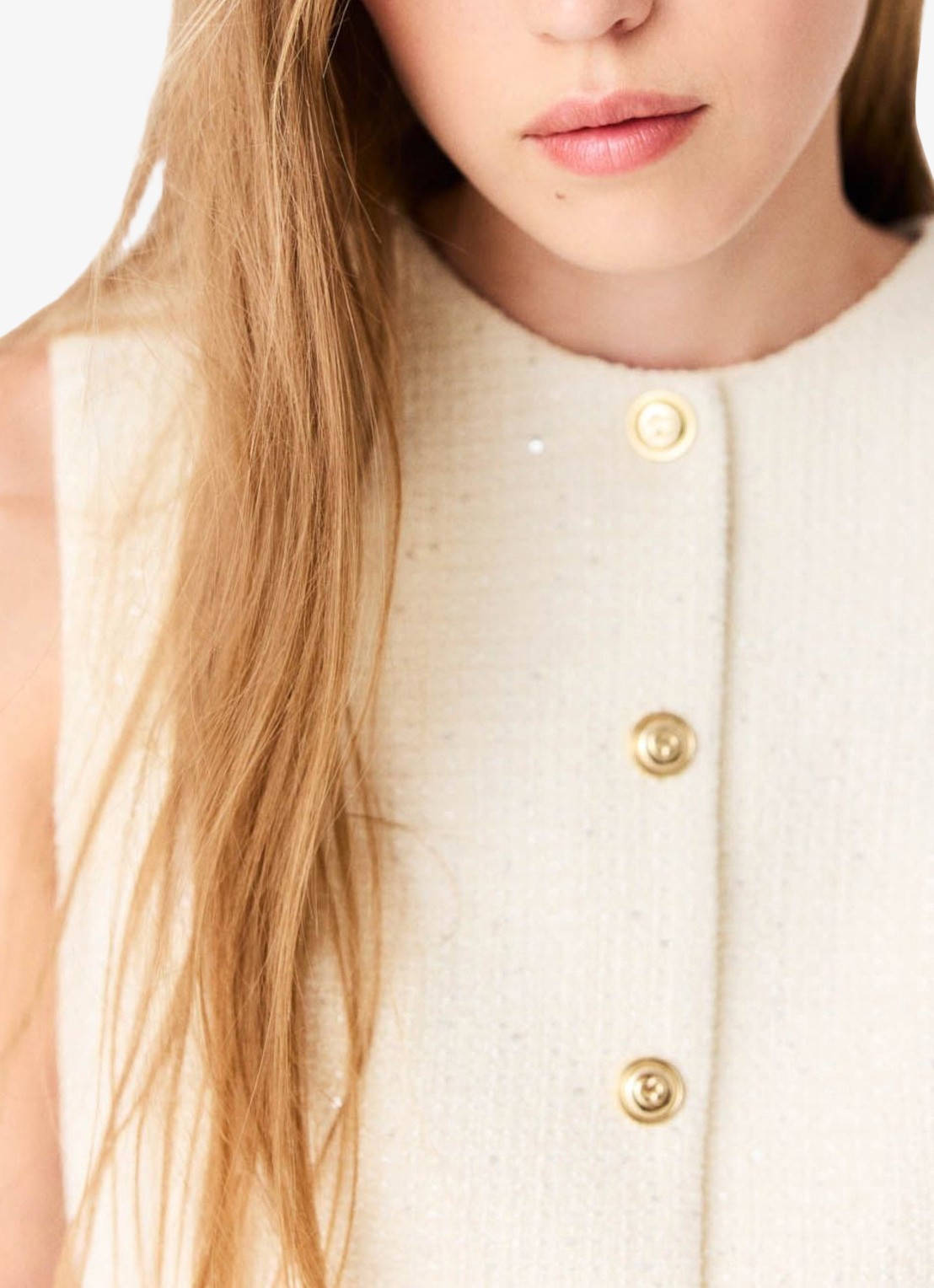 Maje Top van bouclé met opgestikte zakken - detail 7 beige